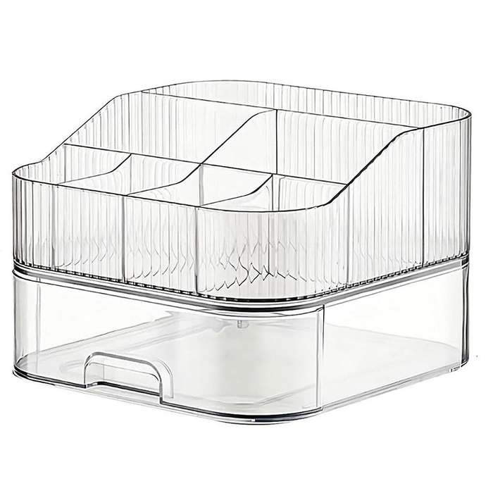 Makeup Organizer with Stackable Drawer Countertop Vanity Cosmetics Organizers for Skincare Perfumes