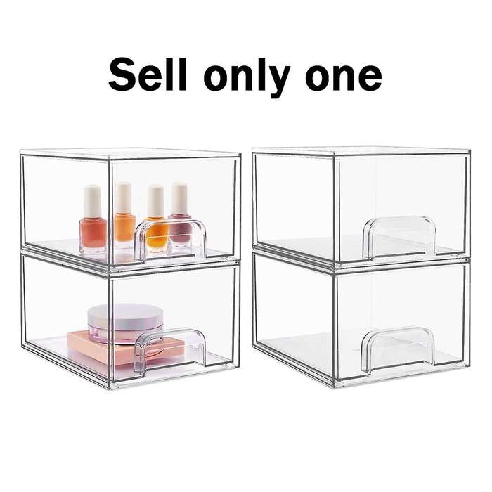Makeup Organizer Storage Drawers, Stackable Skincare Organizers, Clear Plastic Storage Bins, Acryli