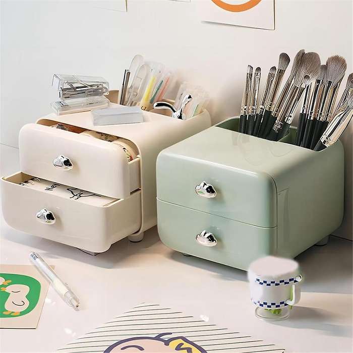 Makeup Organizer+Drawers,Makeup Brush Holder,Makeup Brush Organizers and Storage,Skincare Organizer