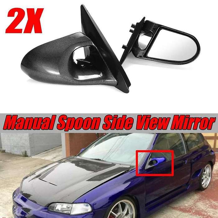 Manual Adjustable Spoon Style 2x Car Side Door Mirror Rearview Mirror Assembly for Eg 2dr 1992-1995
