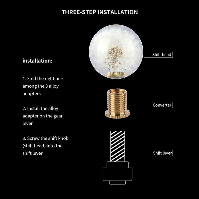 Manual Gear Shift Knob Crystal Ball with Real Dandelions Flowers Car Shift Knobs Gear Shifter Knob w