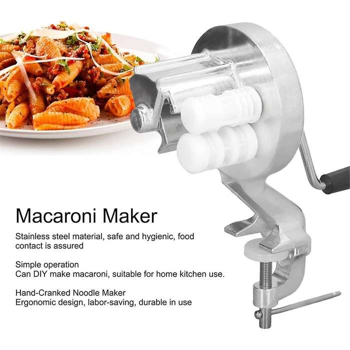 Manual Macaroni Maker, Cavatelli Maker Machine for Authentic Italian Pasta, Portable Hand Cranking N