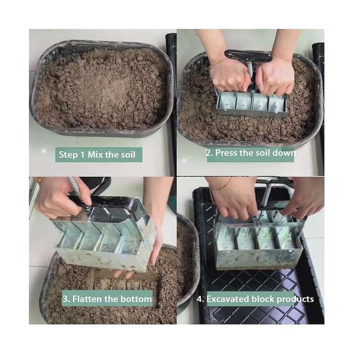 Manual Soil Block Maker Double 1 Out 8 Soil Blocker Garden Tool Soil Block Maker Block Manufacturin