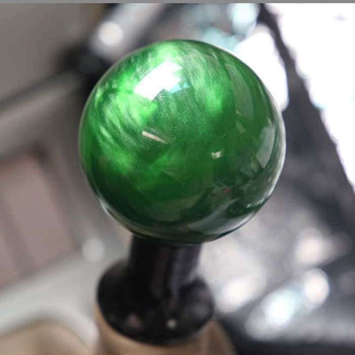 Marble Style Round Ball Shift Knob Acrylic Shifter Knobs Stick Shift Knobs with 3 Adapter for Manual