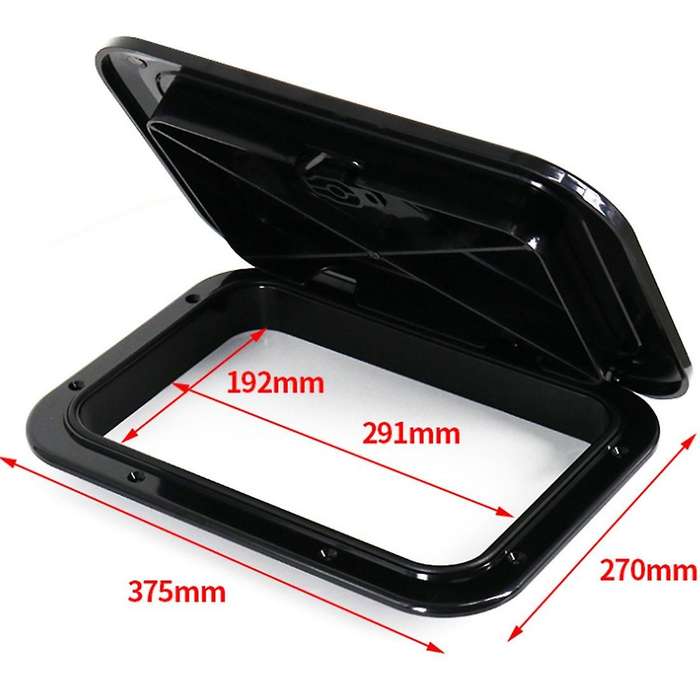 Marine Deck Access Hatch & Lid Boat Deck Hatch Access Hatch & Lid - (14.75 Inch x 10.6 Inch) (Black)