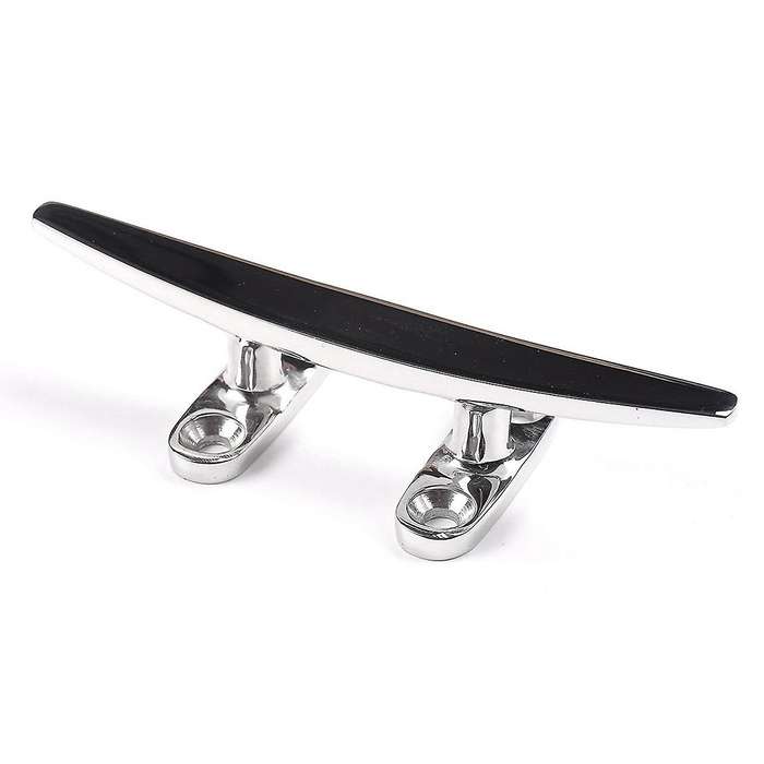 Marine Stainless Boat Dock Cleats Flat Top Low 2 Hole Mooring W/Fasteners