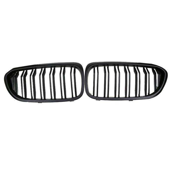 Matte Black Front Double Line Sport Kidney Grille Grill for 5 Series G30 G38 2018-2020