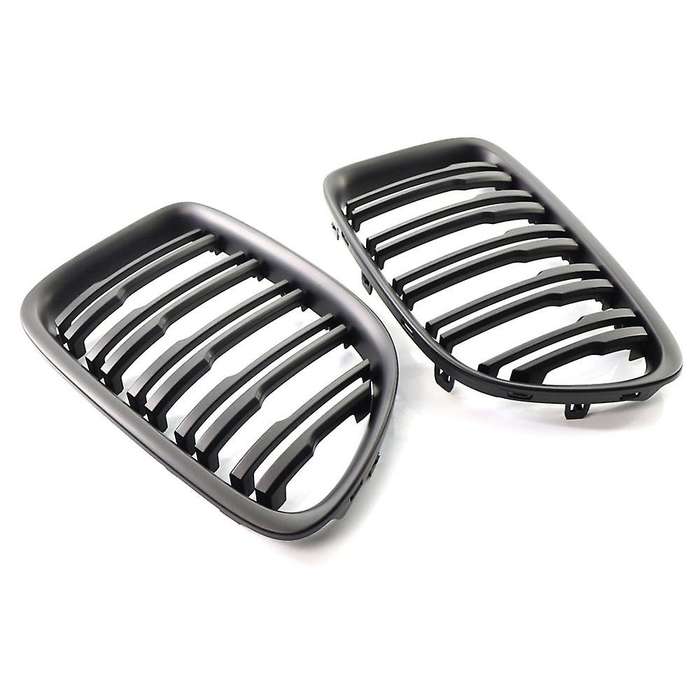 Matte Black Front Hood Kidney Grille Sport Grill Replacement Dual Slat for E84 X1 4-Door 2009-2015