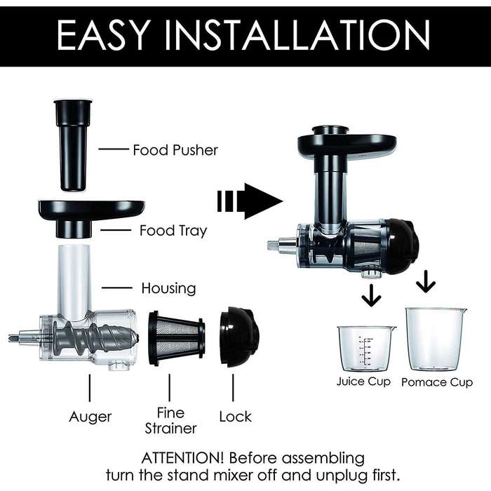 Masticating Juicer Attachment for Stand Mixer, Masticating Juicer Slow Juicer Attachment Enjoy Healt