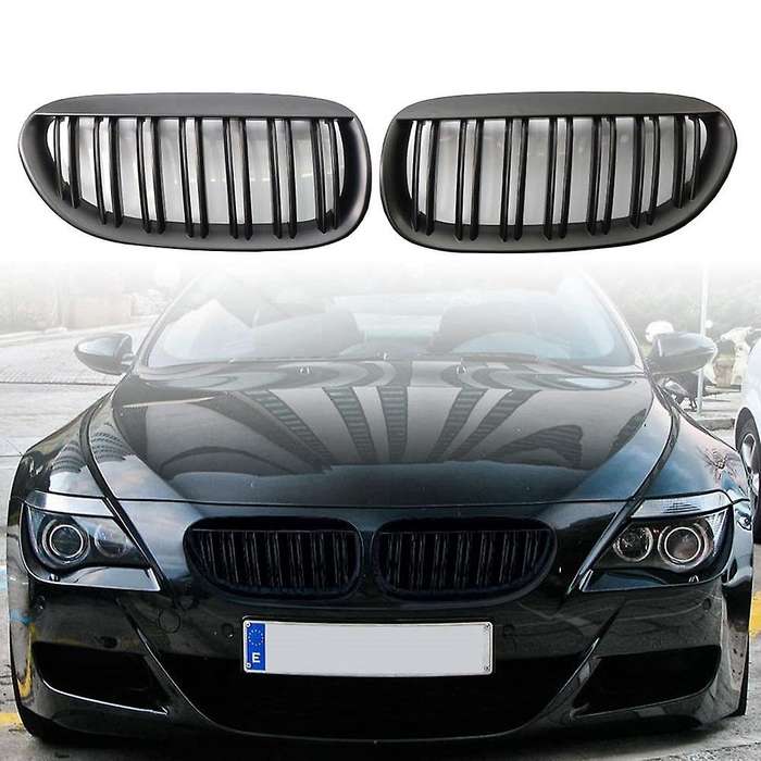 Matte Black Kidney Grill Dual Slat for E63 E64 650I 650Ci 645Ci M6 2DR Coupe 2004-2010 51137008915 5