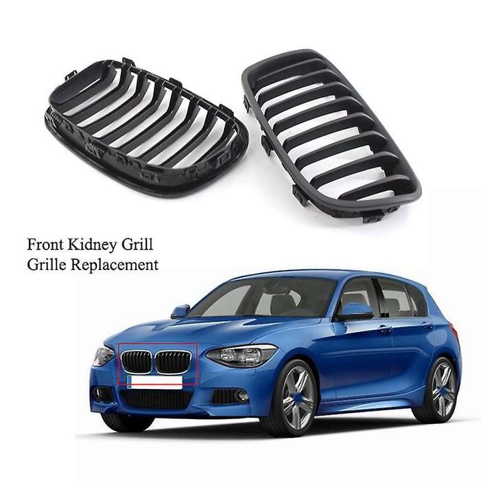 Matte Black Front Kidney Grill Grille for 1-Series F20 2011-2014 Front Grill Grille Refit