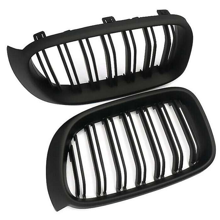 Matte Black Front Kidney Grille Double Slat Sport Grill for X3 F25 X4 F26 2014-2017