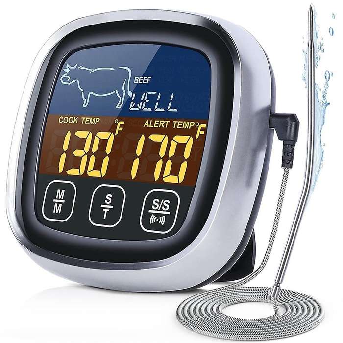 Meat Thermometer Digital for Food Cooking BBQ Oven Grilling, Instant Read Electric Touchscreen LCD