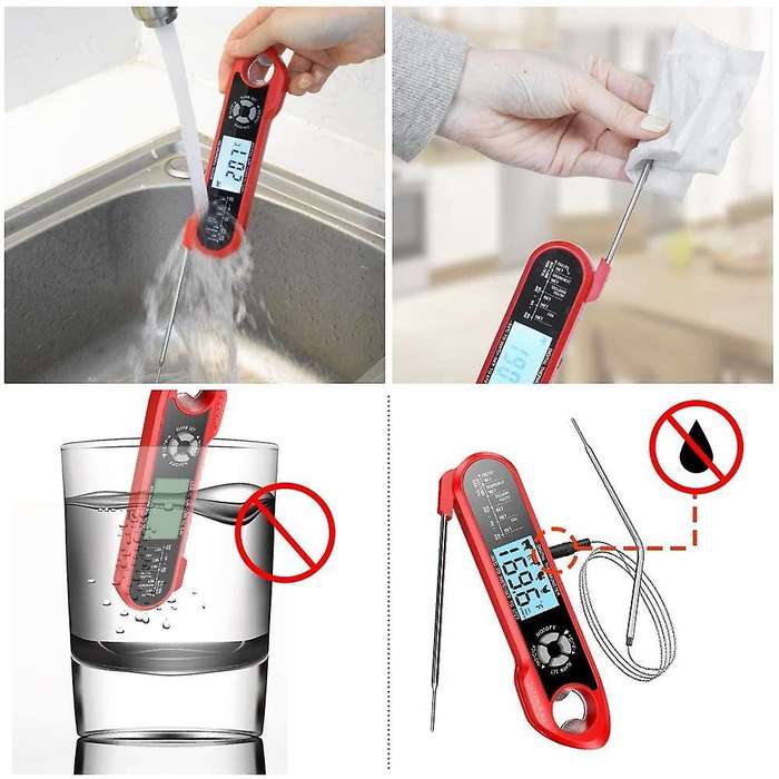 Meat Thermometer Dual Probe Instant Read Food Meat Thermometers for Cooking with Alarm Function and