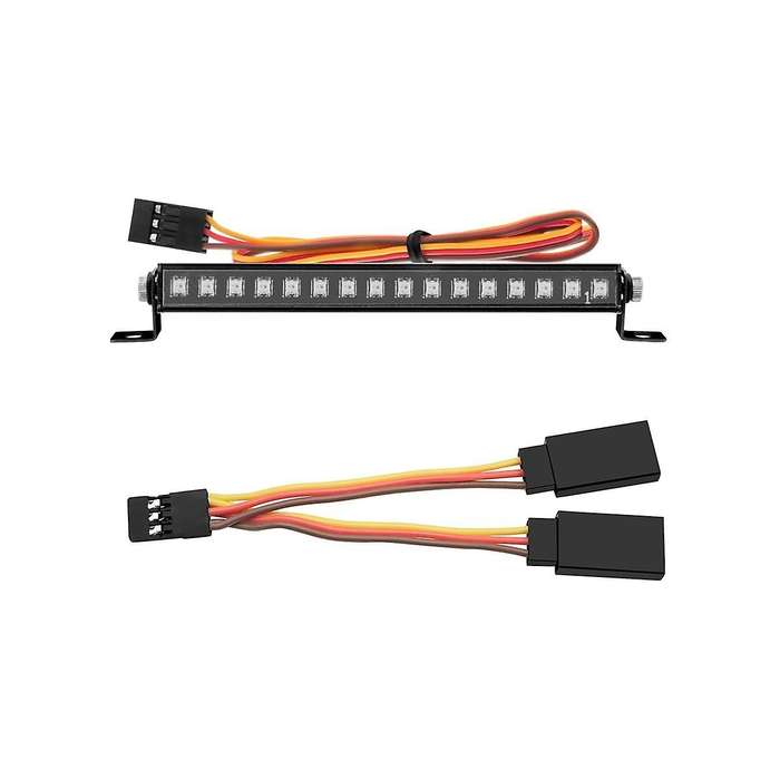 Metal 16 Led 8 Modes Roof Light Bar Roof Lamp for Trx4m Trx4-m 1/18 Rc Crawler Car Upgrade Parts