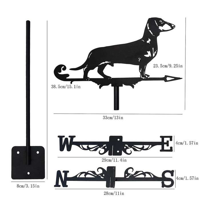 Metal Animal Weather Vane Standing Decor Roof Weather Vane Garden Yard Decoration for Outdoor Farm Y
