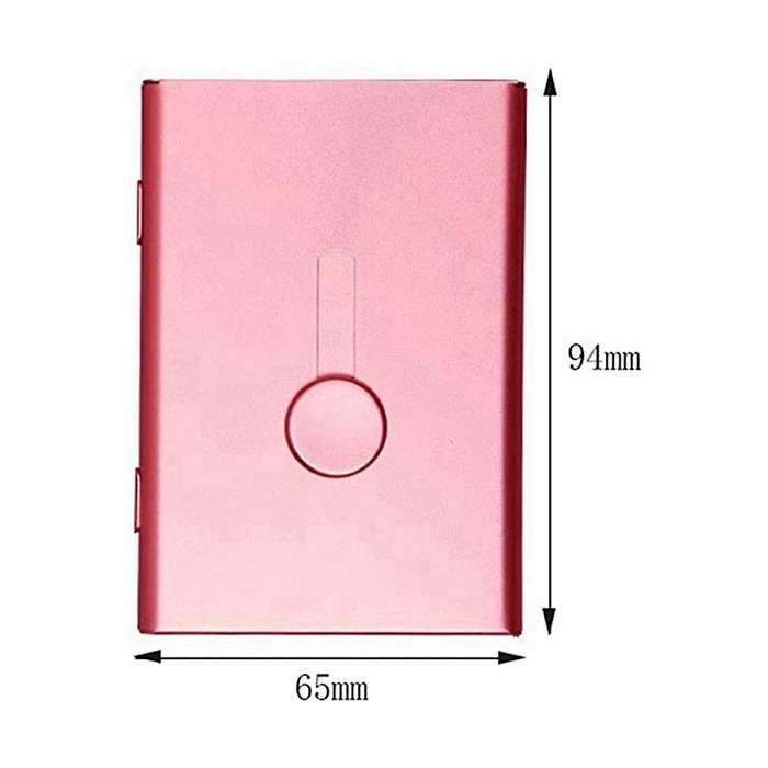 Metal Business Card Holder Protective Sleeve Thumb Slider Push Open Suitable for Id Card Male and F