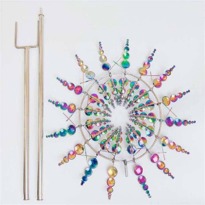 Metal Colorful Garden Rotating Windmill Ornament Crafts Wind Chime Garden Yard Outdoor Decoration Co