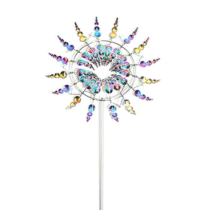 Metal Colorful Garden Rotating Windmill Ornament Crafts Wind Chime Garden Yard Outdoor Decoration Co