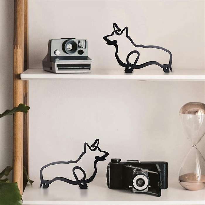 Metal Dog Minimalist Art Wall Sculpture, Minimalist Dog Line Wall Art, Modern Minimalist Home Decor