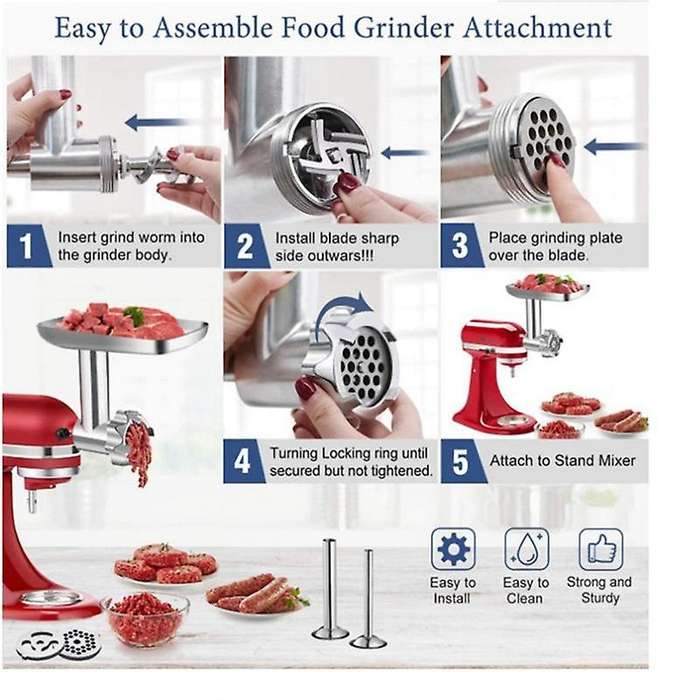 Metal Food Grinder Attachment for Stand Mixers, Meat Grinder Attachment Kitchen Tools