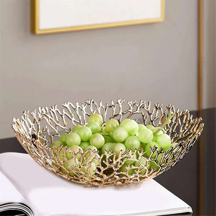 Metal Fruit Bowl Ornaments Home Coffee Table Dining Table Fruit Basket Model Room Hotel Decorative C