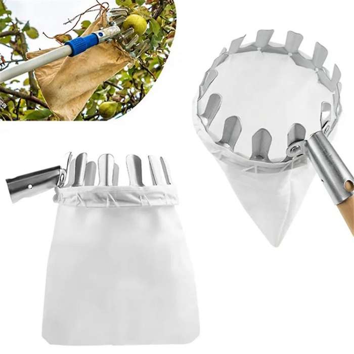 Metal Fruit Picker Orchard Gardening Peach High Tree Picking Tools Fruit Catcher Collection Pouch Fa
