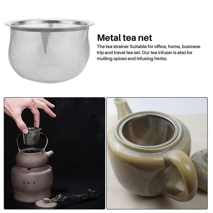 Metal Household Tea Leaves Strainer Teapot Filter, 70mm Diameter