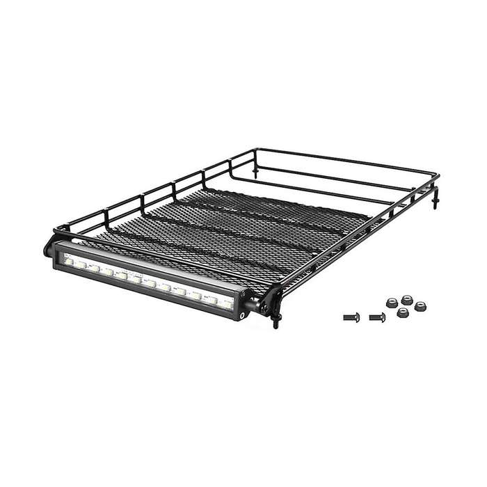 Metal Luggage Roof Rack with Led Light Bar P860016 for Ex86100 86100 1/10 Rc Crawler Car Upgrade Pa