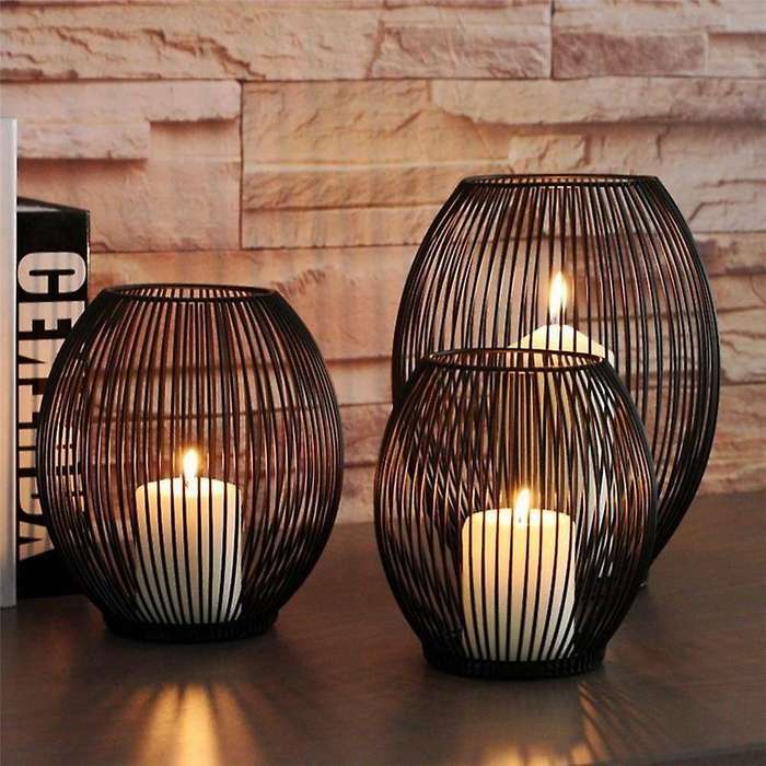 Metal Lantern Tea Light Votive Flame Candle Holders Home Hotel Decoration Ornaments Design Candlesti