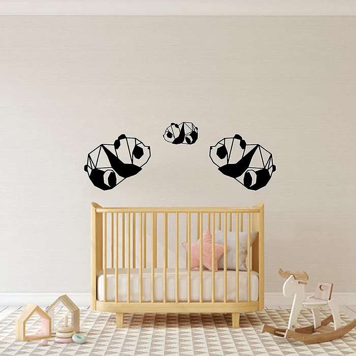 Metal Panda Wall Decoration Outdoor Wall Art Black Metal Wall Art Living Room Bathroom Bedroom