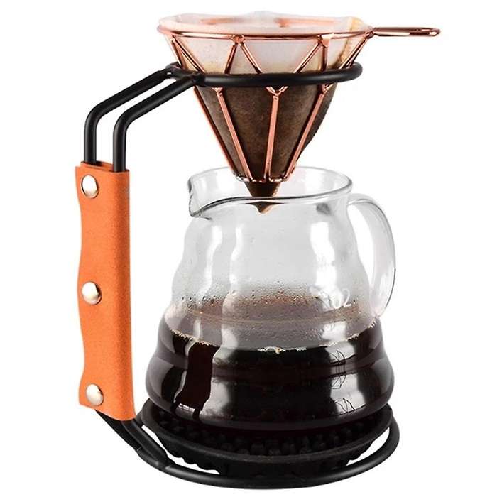 Metal Pour over Coffee Maker Filter Holder Drip Stand with Silicone Mat Coffee Filter Dripper Stand