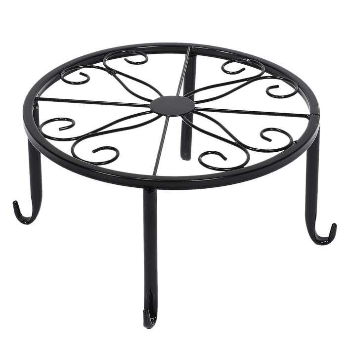 Metal Potted Plant Stand Floor Flower Pot Rack Decorative Pot Garden Container Round Supports Rack