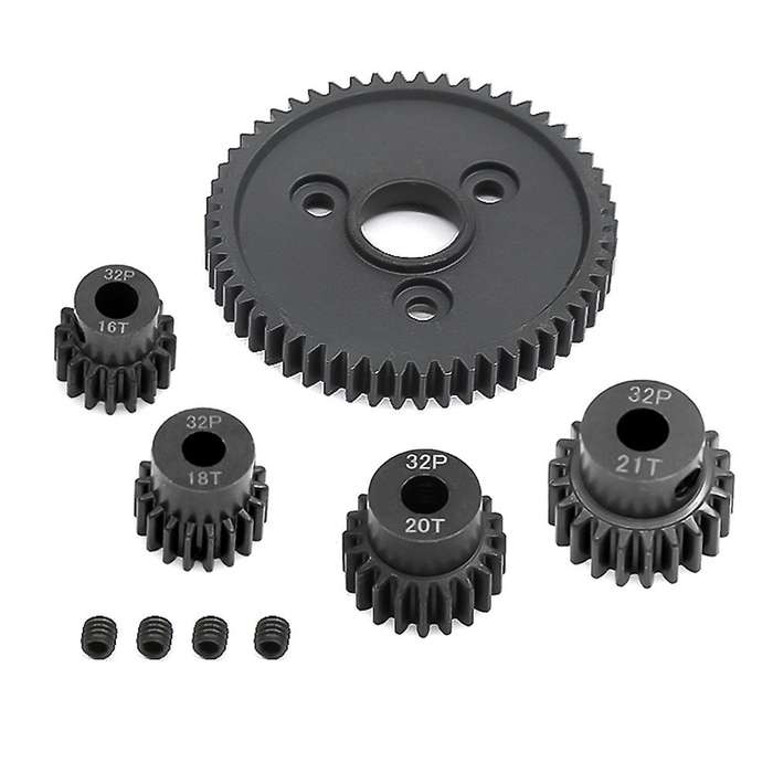 Metal Spur 54T 0.8 32P 3956 with 16T 18T 20T 21T Pinions Set for 1/10 Slash Stampede Summit E-
