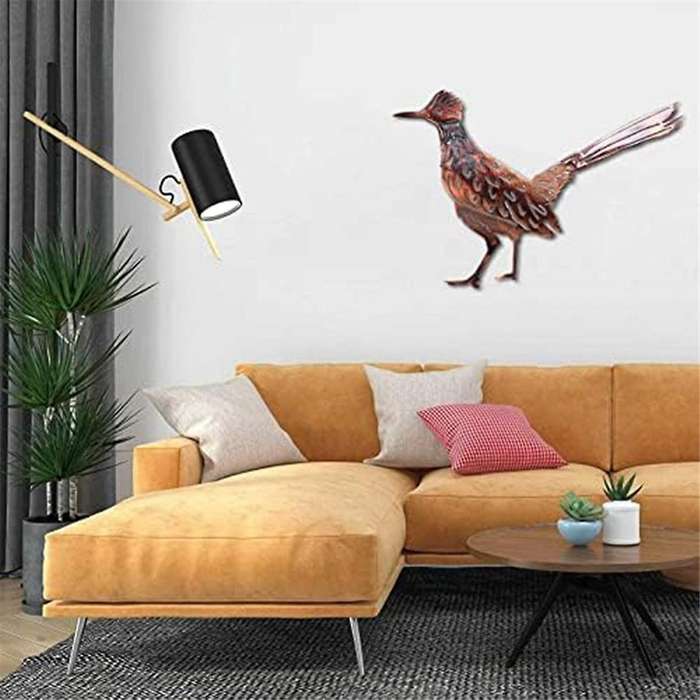 Metal Wall Art Decor, Road Runner Wall Sculptures, Retro Hanging Artwork Signs, for Home Decor Garde