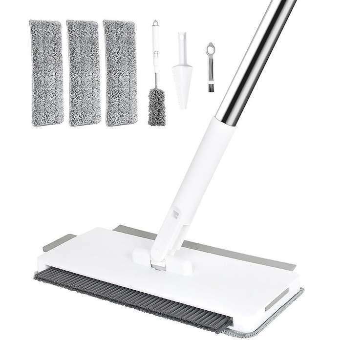 Microfiber Mops for Floor Cleaning with Reusable Chenille Pads, Dust Wet and Dry Mop for Hardwood Fl