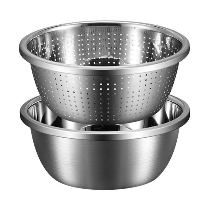 Microporous Colander,capacity with Mixing Bowl for Washing Vegetables, Fruit and Rice and for Drain