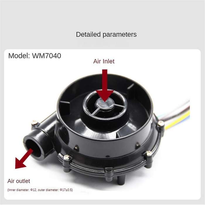 Mini 7040-24V DC Brushless Centrifugal Air Blower Blower Fan 6.5Kpa with Driver and Switch for VzBo