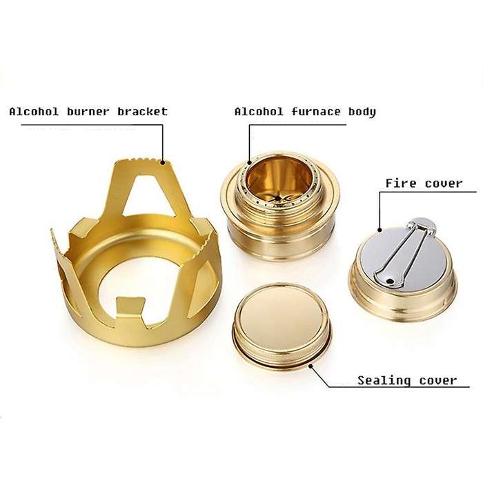 Mini Alcohol Stove for Camping , Portable Windproof with Aluminium Stand for Camping Hiking