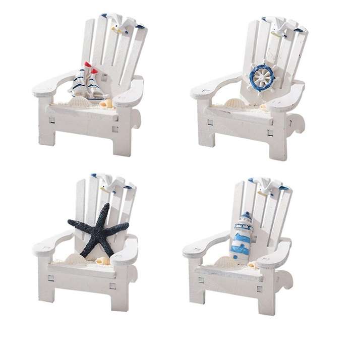 Mini Beach Chair, Mediterranean Beach Chair Home Decoration, Household Wooden Chair Craft Ornament T