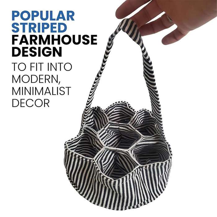 Mini Fabric Egg Basket for Gathering Eggs - 1PCS Egg Collecting Basket with 7 Pouches for Chicken, D