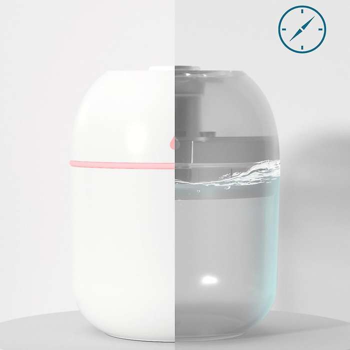 Mini Humidifier USB Small Sprayer Office Air Purifier LED Night Light Atomizer White