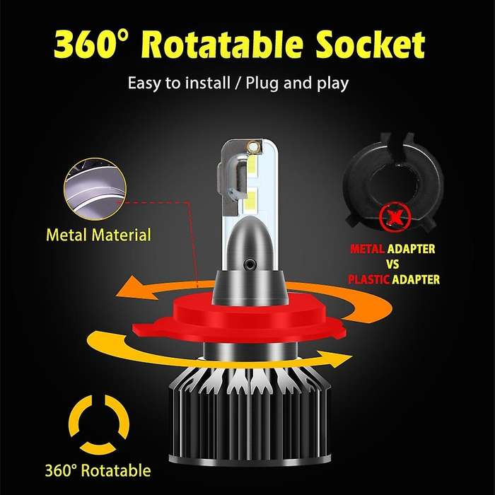 Mini LED Car Headlight Bulb 12000LM 6500K H13 H27 880 HB3 HB4 9007 Running Auto head light lamp H4