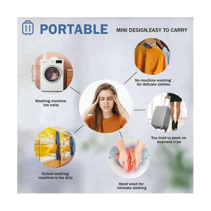 Mini Portable Spin Abs Washing Machine Usb Turbo Washer , Business, Travel, College, Rv, Apartment