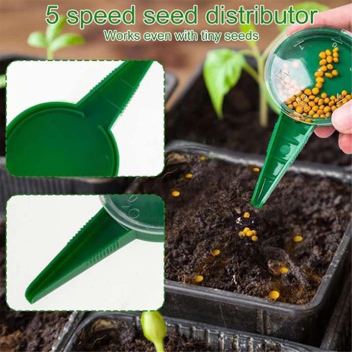Mini Seeder Seed Seeder Tools, Hand Seedling Spreader and Broom Set, Small Spreader Handheld Seeder