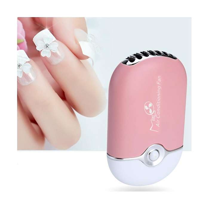 Mini Usb Fan Built-in Lithium Battery Air Conditioning Rechargeable Eyelash Fan (pink)
