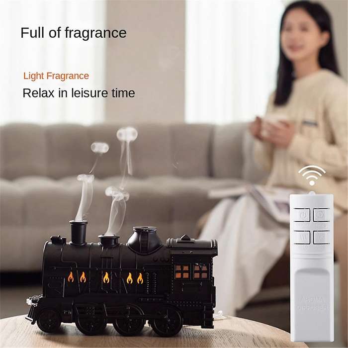 Mini Train Shape Aromatherapy Essential Oil Diffuser Ultrasonic Cool Mist Air Humidifier with LED L