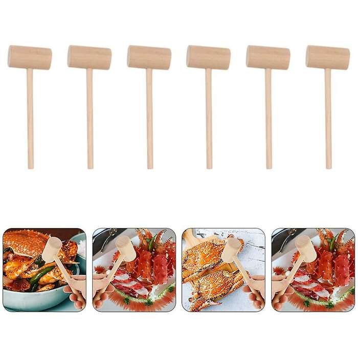 Mini Wood Hammer Mallet Wooden Crab Lobster Mallets Crab Hammer for Cracking Chocolate 15Pcs