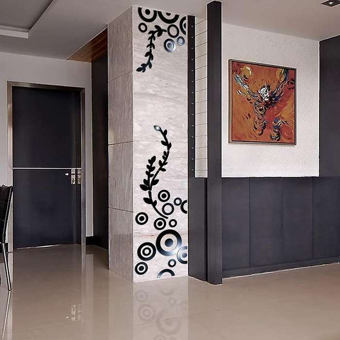 Mirror Wall Sticker Bedroom Living Room Detachable Waterproof Self-Adhesive DIY Wall Sticker Mural (