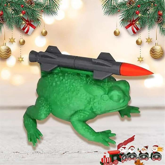 Missile Toad Holiday Ornament Funny Xmas Ornaments,Home Atmosphere Decor,Christmas Tree Ornament, Ga